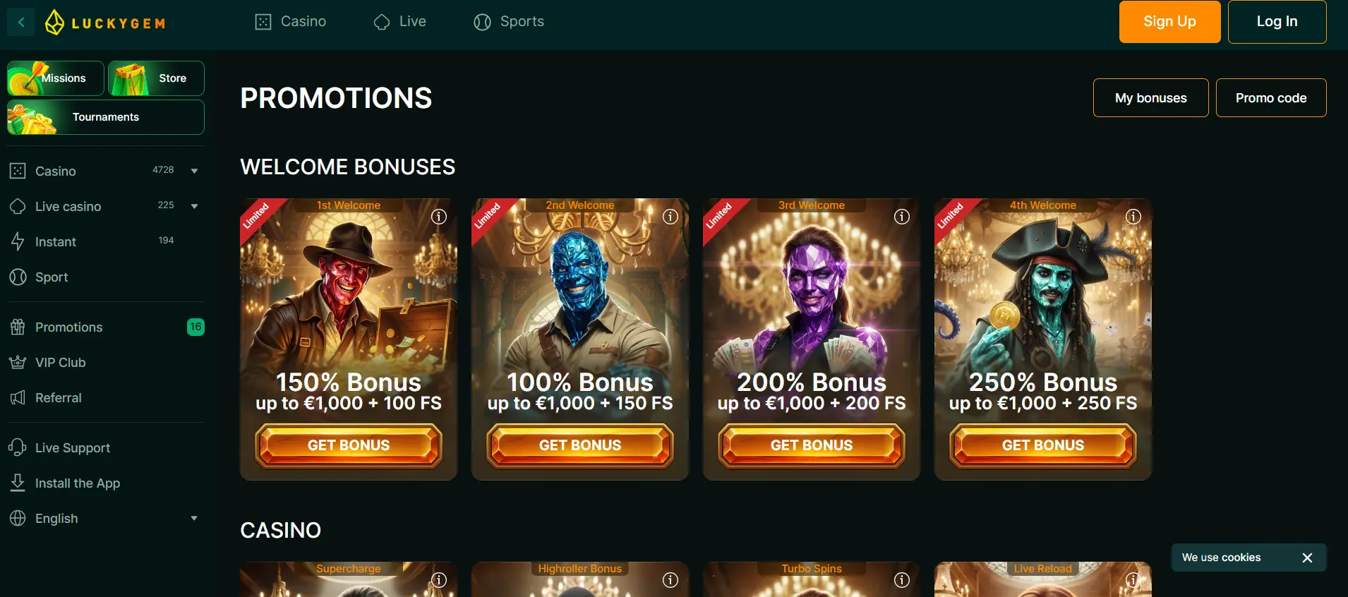Προσφορές Luckygem Casino